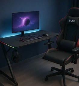 Biurko czarne gamingowe LED RGB L9-K96