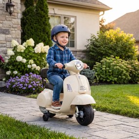 AIYAPLAY Elektryczny motocykl dziecięcy Mini Vespa GTS 6V z akumulatorem litowym Ergonomiczne siedzisko i oparcie 1,5-3 lat | Aosom PL