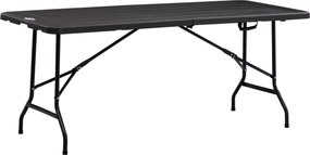 Outsunny Stół ogrodowy składany dla 6 osób imitacja drewna ciemnoszary 180x755x73cm | Aosom PL