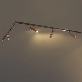 Nowoczesny system oświetlenia szynowego z 5 reflektorami, ciemny brąz, 1-fazowy, GU10, 35 mm - Iconic Jeana Luxe