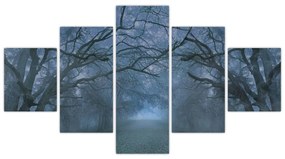 Obraz lasu we mgle (125x70 cm)