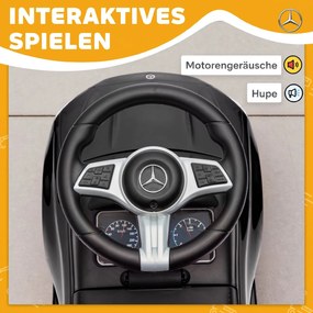 AIYAPLAY Mercedes-Benz C-Class jeździk z klaksonem, odgłosami silnika, schowkiem, dla dzieci 18-36 Monate, Schwarz | Aosom PL