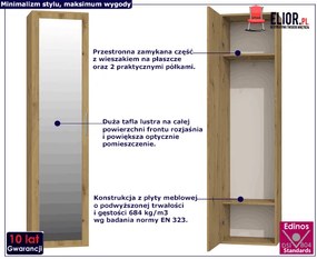 Szafa Z Lustrem Dąb Artisan Verpio