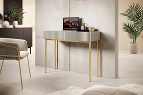 Biurko Nicole 100 cm z szufladami - kaszmir / złote nóżki