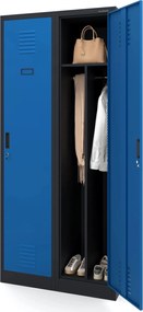Szafa socjalna czterokomorowa Kacper 80x50x180 cm antracyt/niebieski