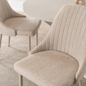 Krzesło Tapicerowane do Jadalni TORINO Kremowe Nowoczesne
