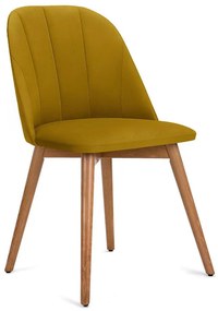 Krzesło BAKERI 86x48 cm żółte/jasny dąb