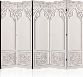 Parawan pokojowy 5-częściowy 225x172 Jednostronny dekoracyjny glamour neoklasyczny Biały Biała Katedra