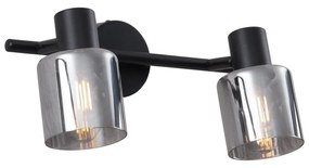 Nowoczesna lampa sufitowa czarna z okrągłymi kloszami z dymionego szkła - Cilin Nowoczesny Oswietlenie wewnetrzne