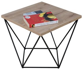 Stolik kawowy w stylu industrialnym dąb artisan + czarny - Mokita 5X