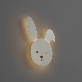 Dziecięca lampa ścienna beżowa z LED z 3-stopniową regulacją jasności - Benny the Bunny