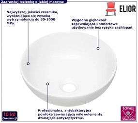 Biała okrągła ceramiczna umywalka łazienkowa - Nezo