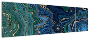 Obraz - Zielono - niebieski marmur (170x50 cm)