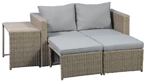Beżowo-jasnobrązowy zestaw mebli ogrodowych dla 2 osób Modular – Unique Furniture