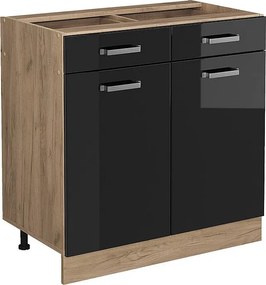 Szafka dolna do kuchni czarny wysoki połysk 80x46x81.6 r-line