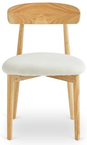 Krzesło Tapicerowane Drewniane ALVIN Dąb/Beż Nowoczesne