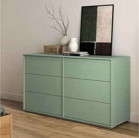 Komoda w kolorze jadeitu z 6 szufladami - RIVOLI