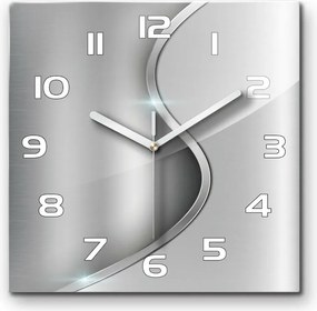 Zegar szklany kwadratowy Metalowa abstrakcja