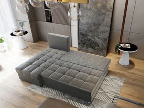 PROMOCJA Ciemnozielona rozkładana narożna sofa ZENA, dwustronna II. klasa
