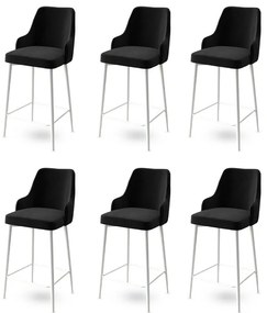 Zestaw krzeseł barowych Enox Black and White, 6szt., 6 szt.