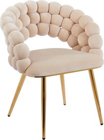 Designerskie krzesło typu Bubble z oparciem z kulek K20-FX, nogi złote