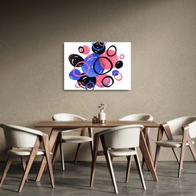 Obraz na szkle - Motyw z kółkami w żywych kolorach (70x50 cm)