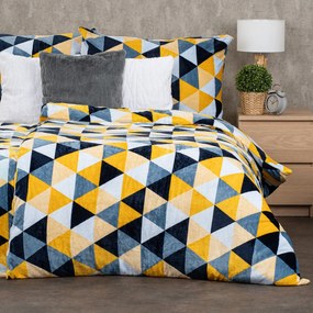 4Home Pościel mikroflanela Scandi triangle, 140 x 200 cm, 70 x 90 cm