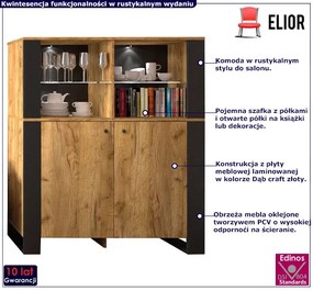 Wysoka komoda z półkami i szafką - Luso 4X