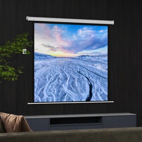 HOMCOM Ekran projekcyjny 189,5 x 189,5 cm 234 cm 1:1 HD 4K Rollo-ekran dla kina domowego dla kina domowego Prezentacje biurowe | Aosom PL