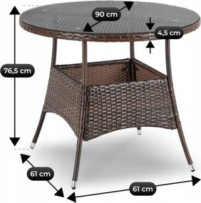 Zestaw Mebli Ogrodowych AZUL Stół i 4x Krzesło Brązowy/Beżowy Technorattan Nowoczesny