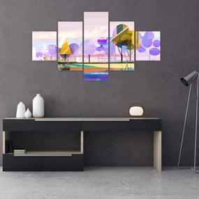 Obraz - Abstrakcja, krajobraz (125x70 cm)