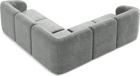 Szary narożnik z tkaniny szenilowej Lani – Makamii