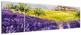 Obraz - Prowansja, Francja, malarstwo olejne (170x50 cm)
