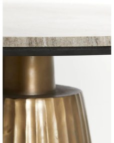 Okrągły stół w kolorze brązu z blatem w dekorze marmuru ø 100 cm Rianne – Light &amp; Living
