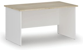 Biurko PRIMO WHITE, 140x80 cm, biały/dąb naturalny