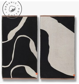 Czarno-białe ręczniki z bawełny organicznej zestaw 2 szt. 50x90 cm Nova Arte – Mette Ditmer Denmark