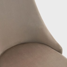 Krzesło welurowe LOGAN beżowe z czarnymi nogami HOMLA
