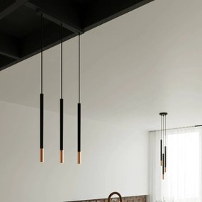 Lampa wisząca MOZAICA 3L czarna/miedź SOLLUX  LIGHTING