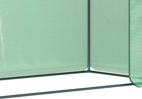 Outsunny Foliowa Szklarnia, Szklarnia z Drzwiami Rolowanymi, Bocznym Oknem, dla Ogrodu, ze Stali, Tworzywa Sztucznego, 200 x 76 x 168 cm, Zielona