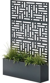 Pergola ogrodowa metalowa z donicą Rose 120 × 30 × 180 cm, kolor antracyt