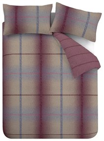 Ciemnoróżowa flanelowa pościel dwuosobowa 230x220 cm Melrose Tweed Check – Catherine Lansfield
