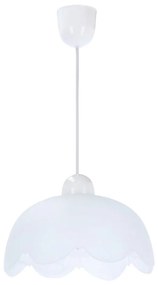 Biała lampa wisząca ze szklanym kloszem ø 25 cm Bratek – Candellux Lighting