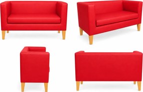 Sofa Monaco : Kolor nogi - Drewno, Kolor tkaniny - EKO-SKÓRA - 15D, Typ tkaniny - Eko-skóra , Wysokość nogi - 20 cm