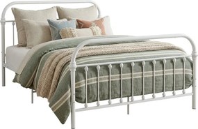 Białe loftowe łózko metalowe 140x200 cm T4-T92