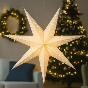 Świąteczna papierowa gwiazda siedmioramienna STARION 60 cm, biała