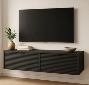 Czarna ryflowana szafka pod tv N1-Z98