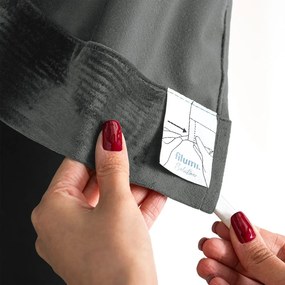 Ciemnoszara aksamitna zasłona częściowo zaciemniająca (dimout) 200x250 cm Velto – Filumi