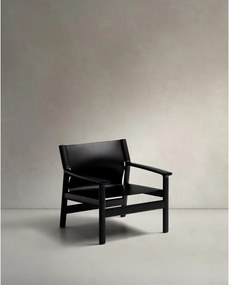 Czarny skórzany fotel Jan – Kave Home