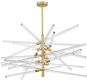 Zuma Line P0599-06A-V7AC - Żyrandol na pręcie REYKJAVIK 6xG9/42W/230V złoty
