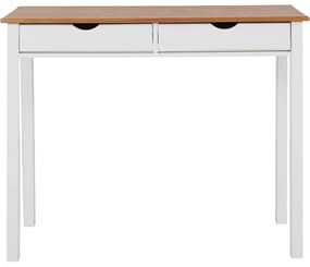 Biało-brązowe biurko z drewna sosnowego Støraa Gava, dł. 100 cm